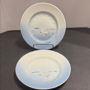 Vintage Bing & Grondahl Seagull small plates Set of 2 Gold Rim